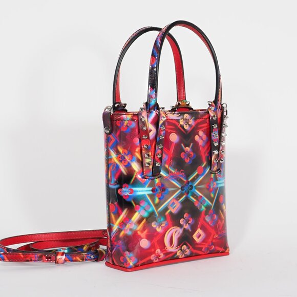 Christian Louboutin Discolaser Loubinthesky Cabata Mini Tote Red Patent - Picture 4 of 10